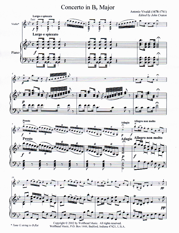 Vivaldi Violin Concerto In B flat Major